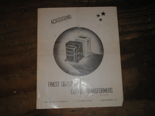 Contains information about Acrosound Transformers.
