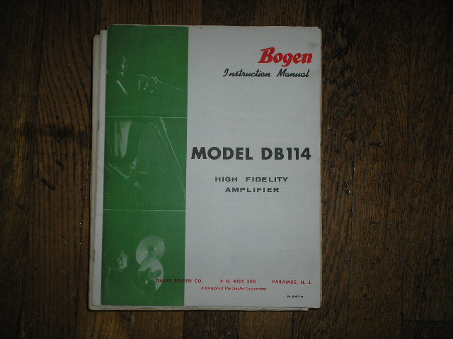 DB114 High Fidelity Amplifier Service and Instruction Manual with Schematic 