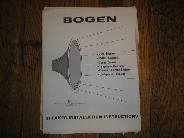 Speaker Installation Instruction Manual