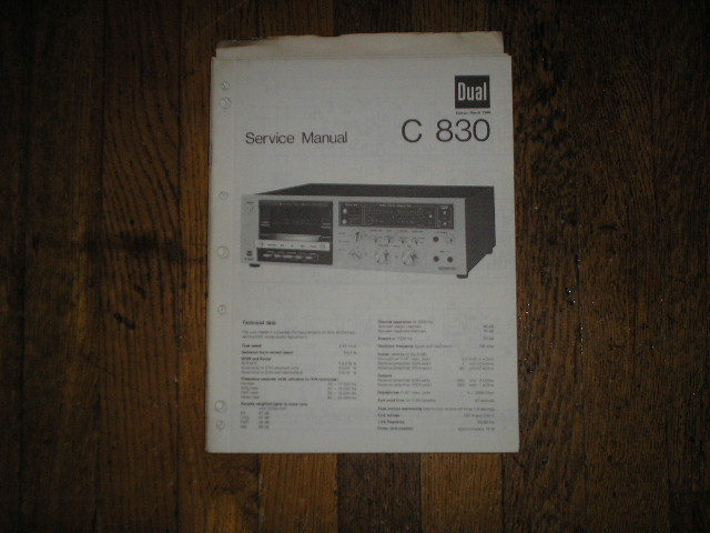 C830 Cassette Deck Service Manual