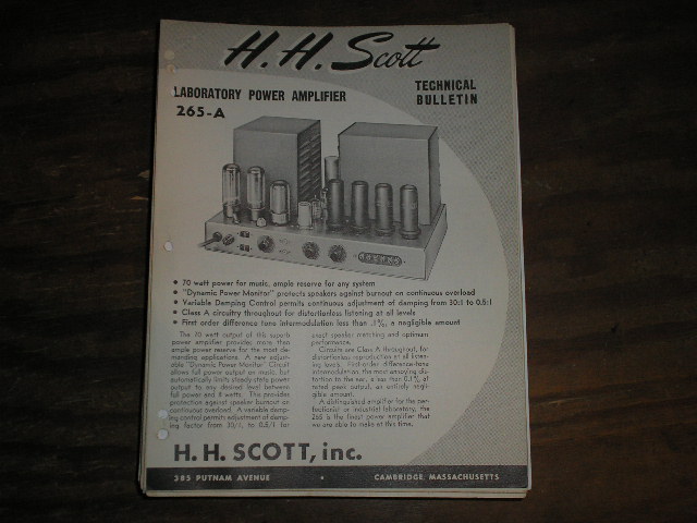 265-A Amplifier Service Manual.. 