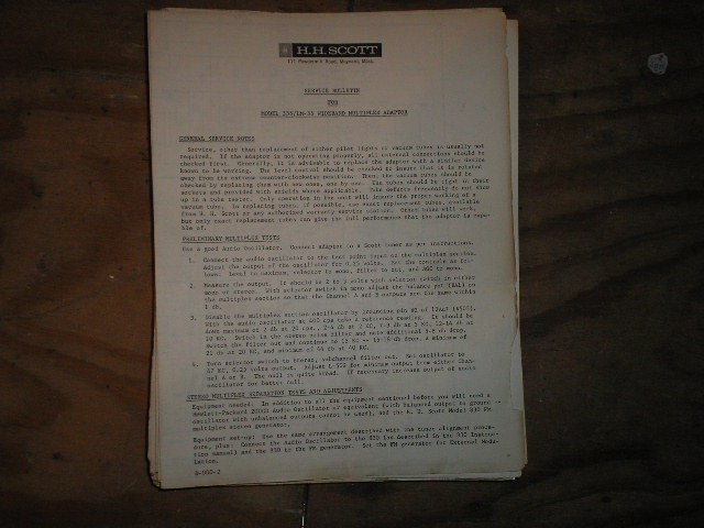 335 LM-35 Multiplex Adaptor Service Manual.. Schematic is dated May 24th 1961