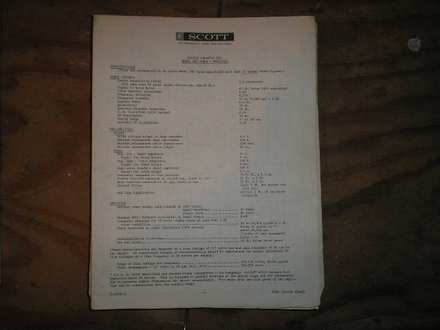 340 Tuner Service Manual. Schematic Dated April 17th 1962..has an updated date on the schematic of June 27 1962