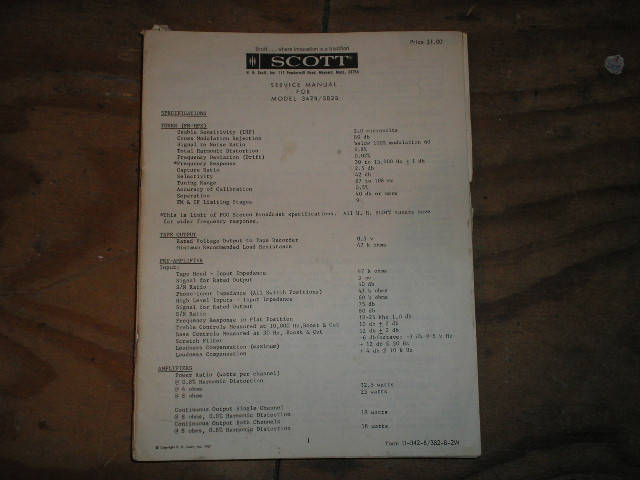 342-B 382-B  Tuner Amplifier Service Manual
