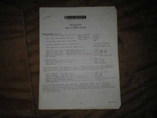 LK-72B Stereo Amplifier Service Manual..Schematic is dated August 28th 1963
