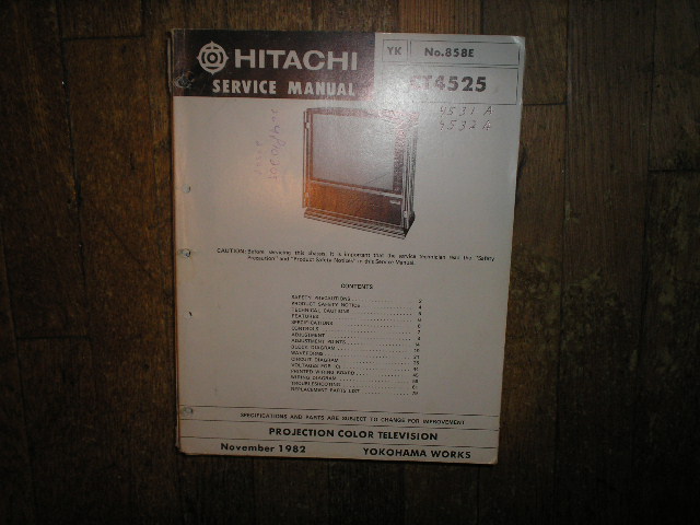 CT4525 CT4531A CT4532A Projection TV Service Manual. VP2X Chassis