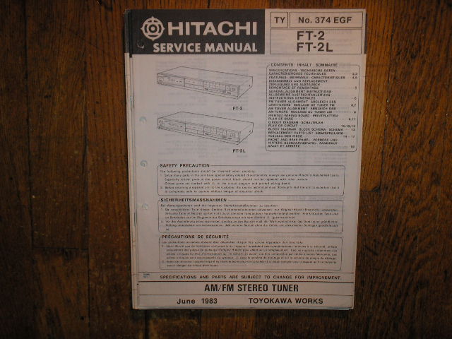 FT-2 FT-2L AM FM Tuner Service Manual