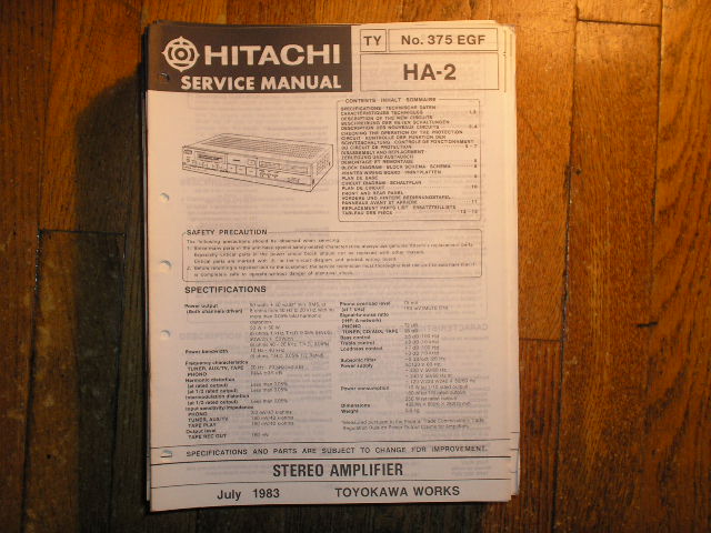HA-2 Stereo Amplifier Service Manual
