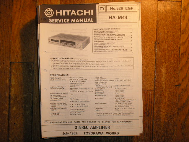 HA-M44 Stereo Amplifier Service Manual