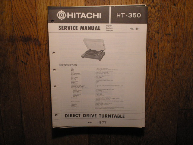HT-350 Direct Drive Turntable Service Manual....
