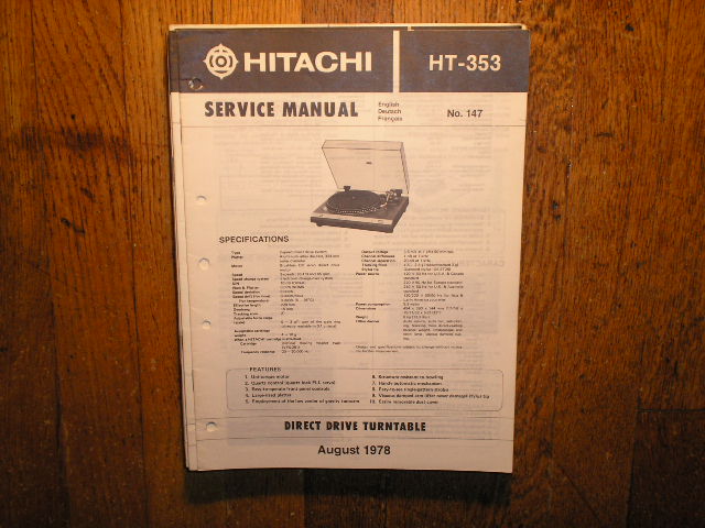HT-353 Direct Drive Turntable Service Manual....