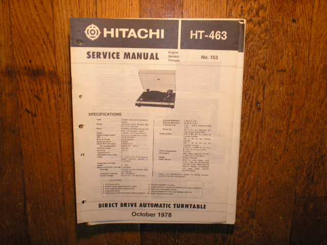 HT-463 Direct Drive Turntable Service Manual....