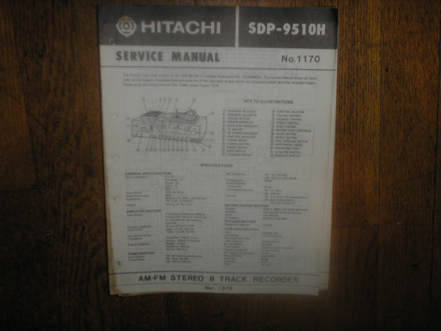 SDP-9510H  SDP-9510C Stereo System Service Manual     * USE 1170 MANUAL
