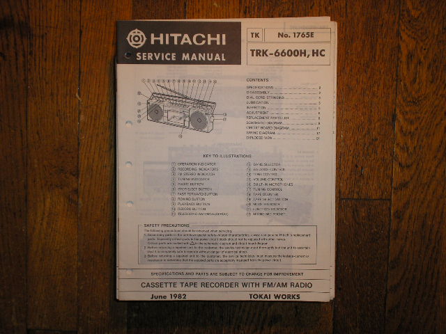 TRK-6600H TRK-6600HC  CASSETTE RADIO Service Manual