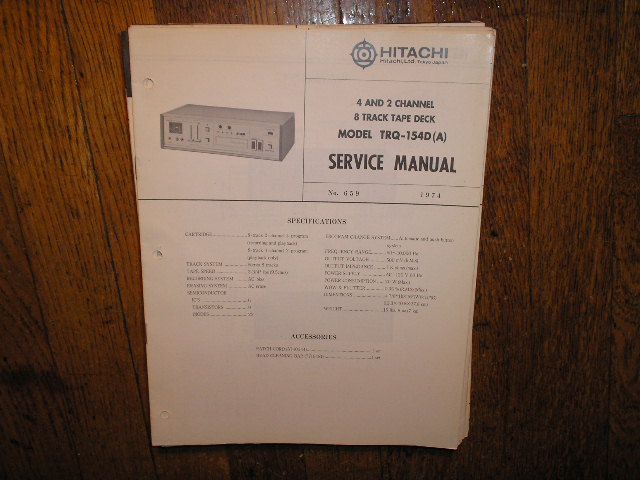 TRQ-154D A 8-Track Tape Recorder Service Manual
