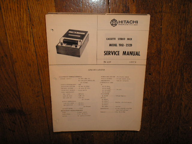 TRQ-252D Cassette Tape Recorder Service Manual