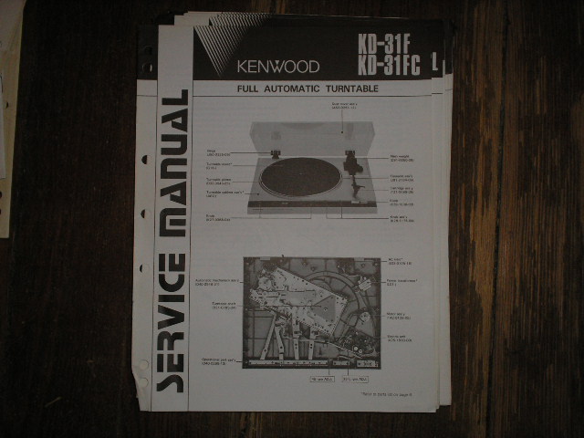 KD-31 KD-31F Turntable Service Manual