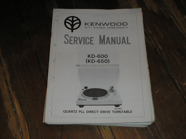 KD-600 KD-650 Direct Drive 
Turntable Service Manual