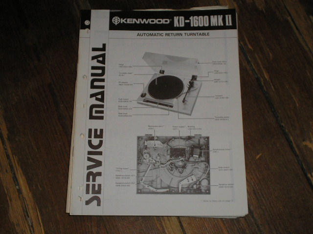KD-1600 MK 2 II
Turntable Service Manual