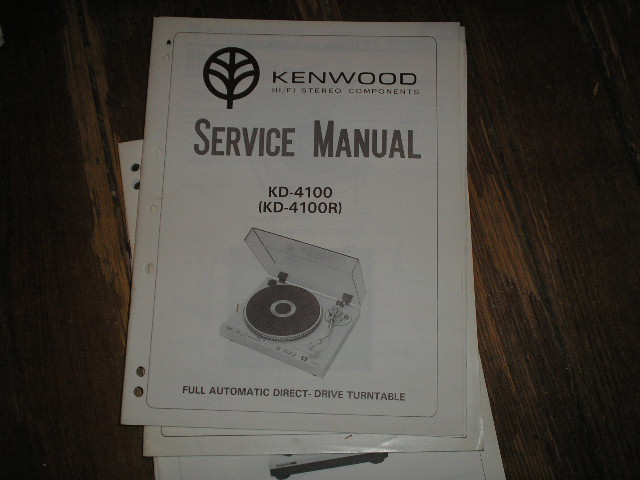 KD-4100 KD-4100R Turntable Service Manual.  includes a 2nd 16 page manual