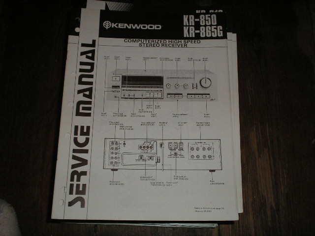 KR-850 KR-856G Receiver Service Manual