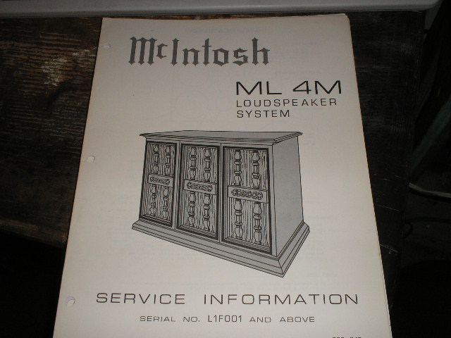 ML4M Loudspeaker Service Manual for Serial Number L1F001 and above..