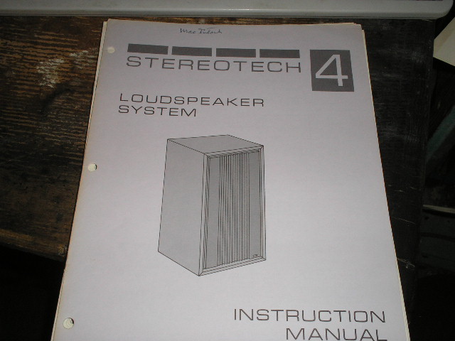 STEREOTECH 4  Loudspeaker Service Manual for Serial Number BR1001 and above..