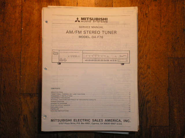 DA-F76 Tuner Service Manual