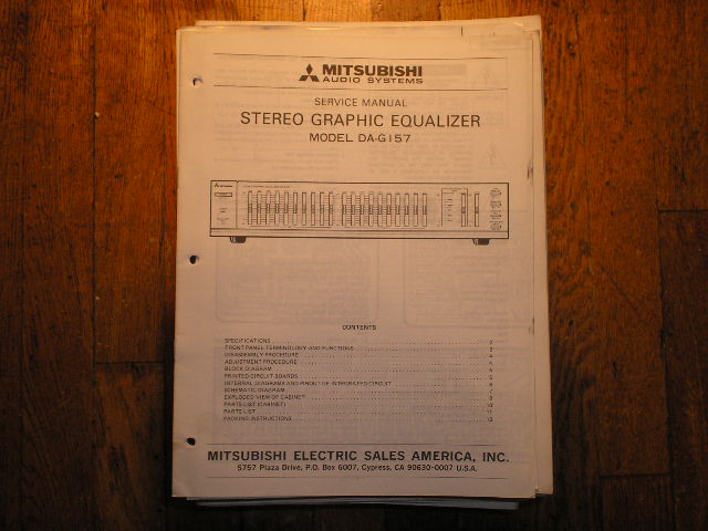 DA-G157 Graphic Equalizer Service Manual