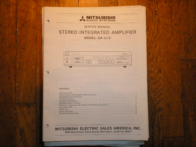 DA-U12 Amplifier Service Manual
