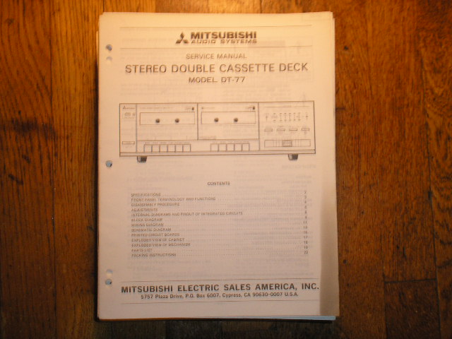 DT-77 Cassette Deck Service Manual 