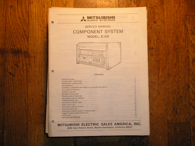 E-05 COMPONENT SYSTEM Service Manual

LSM3073