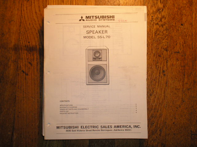SS-L70 Speaker Service Manual