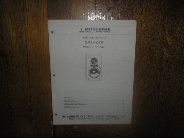 SS-Z40 Speaker Service Manual