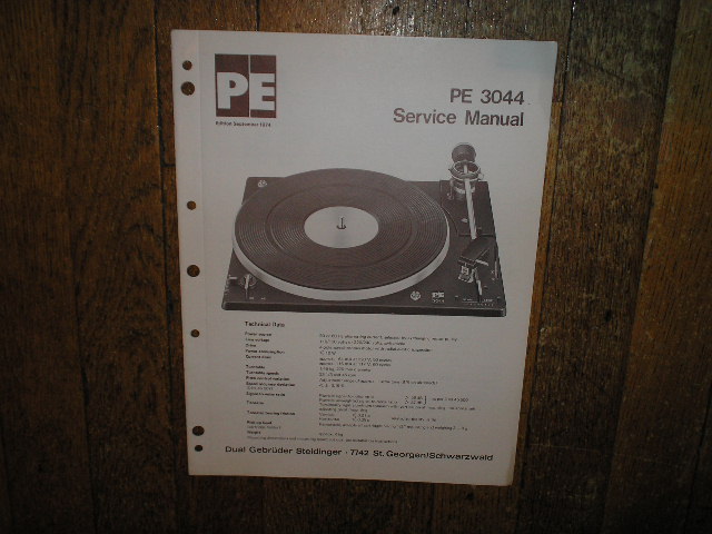 PE 3044 Turntable Sevice Manual