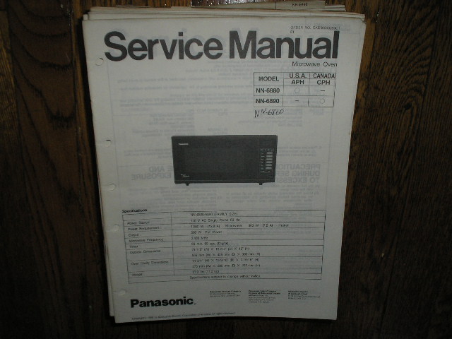 NN-6860 NN-6880 NN-6890 Microwave Oven Service Manual