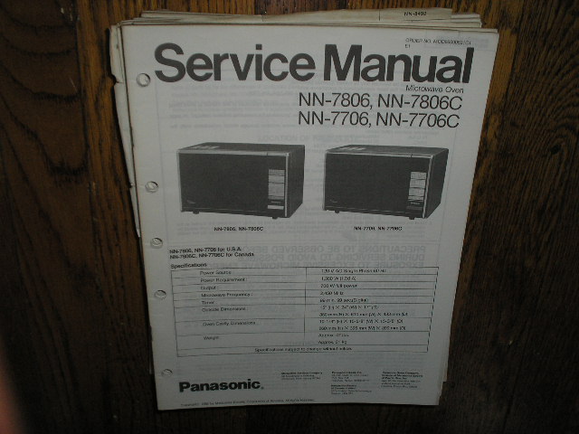 NN-7523 NN-7603 NN-7643 NN-7703 NN-7753 Microwave Oven Service Manual