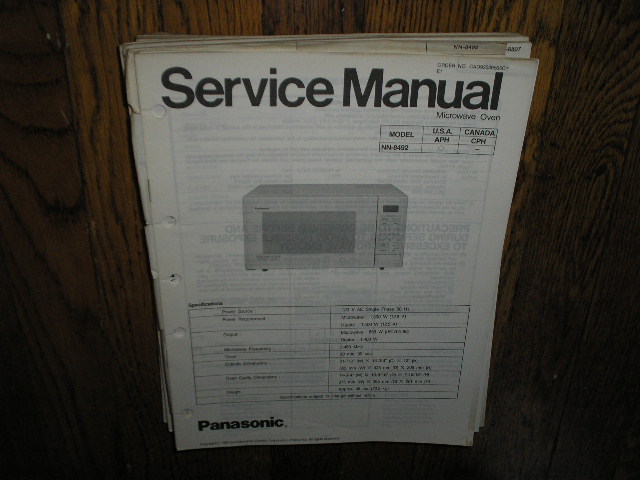 NN-8492 Microwave Oven Service Manual