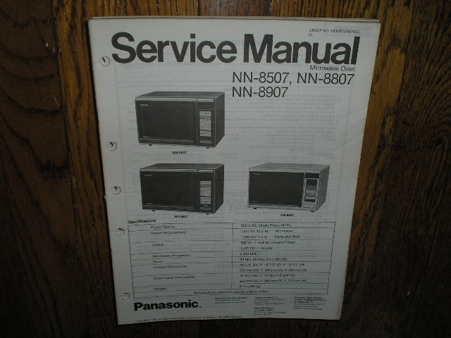 NN-8507 NN-8807 NN-8907 Microwave Oven Service Manual