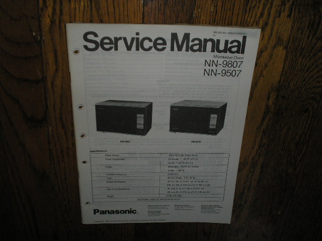 NN-9507 NN-9807 Microwave Oven Service Manual