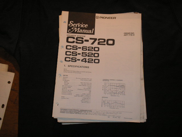 CS-520 CS-420 CS-620 CS-720 Speaker System Service Manual ART-778




