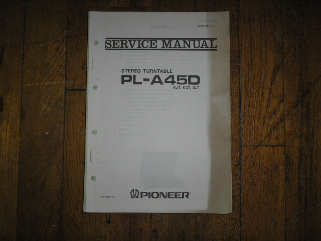 PL-A45D KUT KCT KLT Turntable Service Manual  ART-099-0