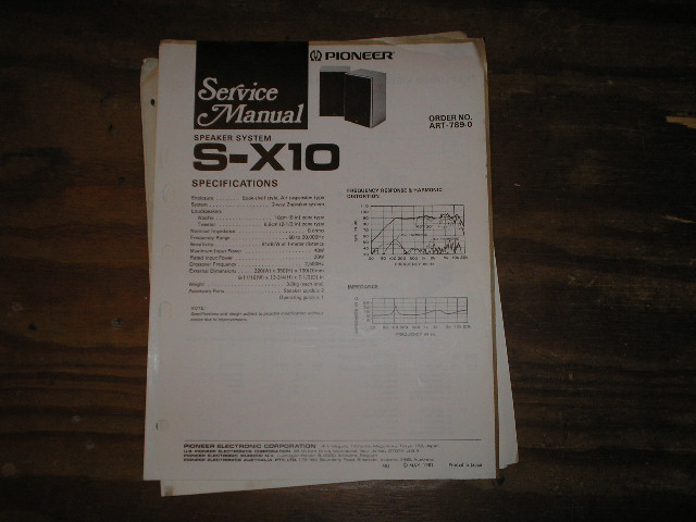 S-X10 Speaker System Service Manual  ART-789
