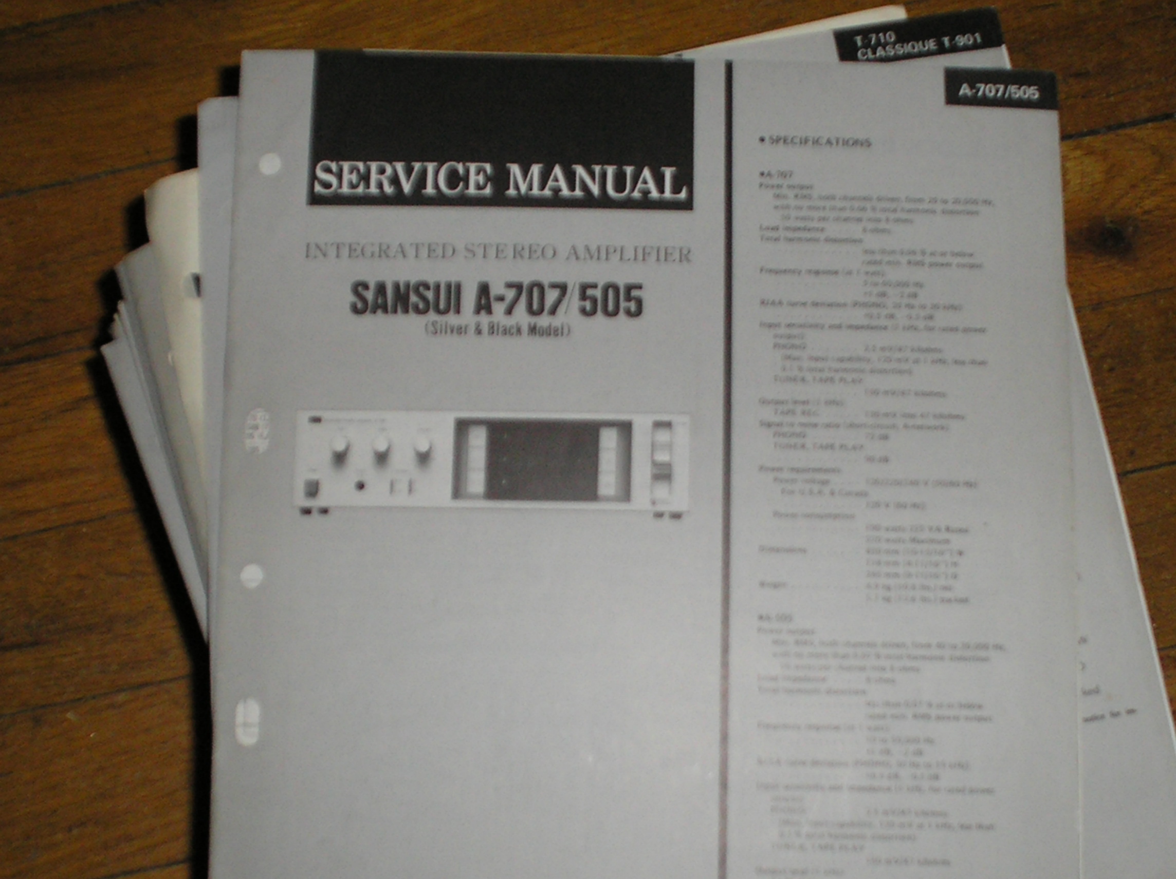 A-505 A-707 Amplifier Service Manual
