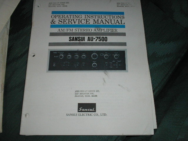 AU-7500 Amplifier Operating Instruction Service Manual