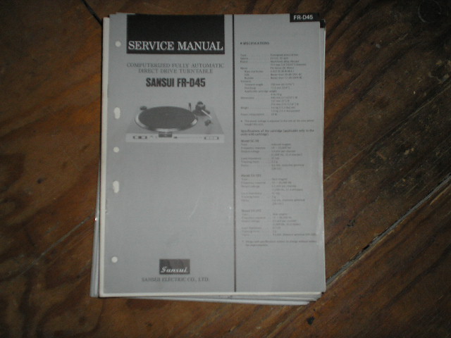 FR-D45 Turntable Service Manual