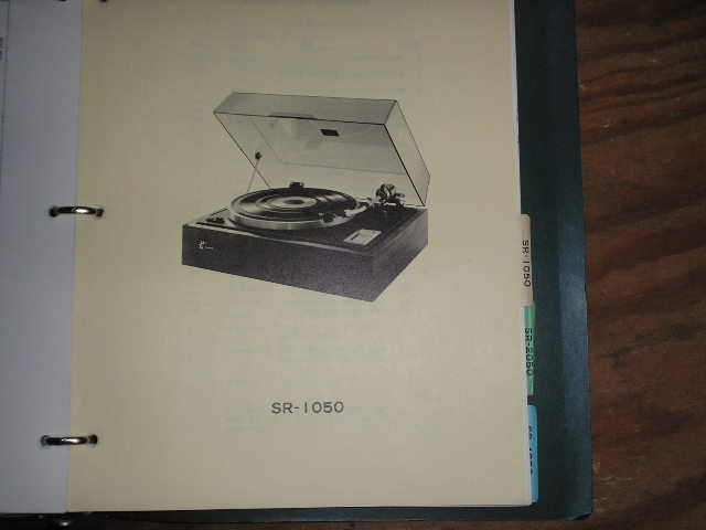 SR-1050 Turntable Service Manual from a Turntable Service Binder