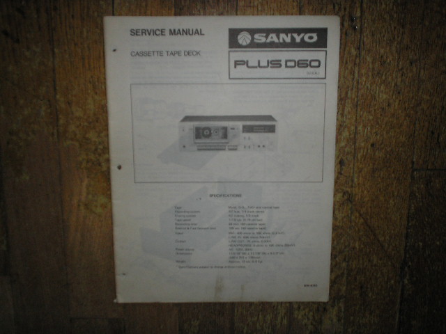 Plus D60 Cassette Deck Service Manual