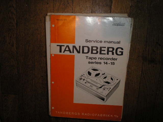 Model 14 15 14X 15X Tape Recorder Service Manual