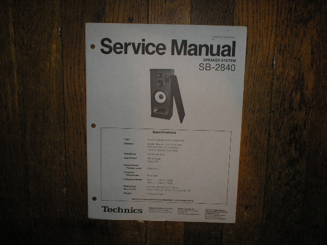 SB-2840 Speaker System Service Manual